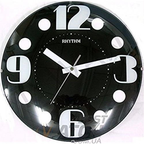 Rhythm Value Added Wall Clock Printing Glass Silent Silky Move Analog [30x30x4cm]